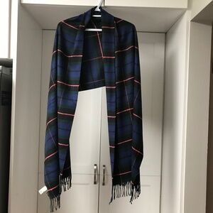 Gap Winter Scarf / Shawl Wrap Navy Green Pink Cozy Classic Tartan